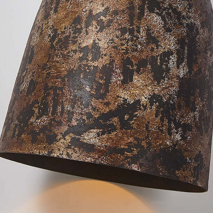 Japanese Wabi-Sabi Hand Painted Steel Round Pendant Light
