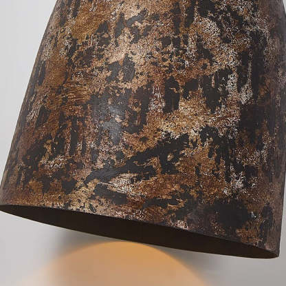 Japanese Wabi-Sabi Hand Painted Steel Round Pendant Light