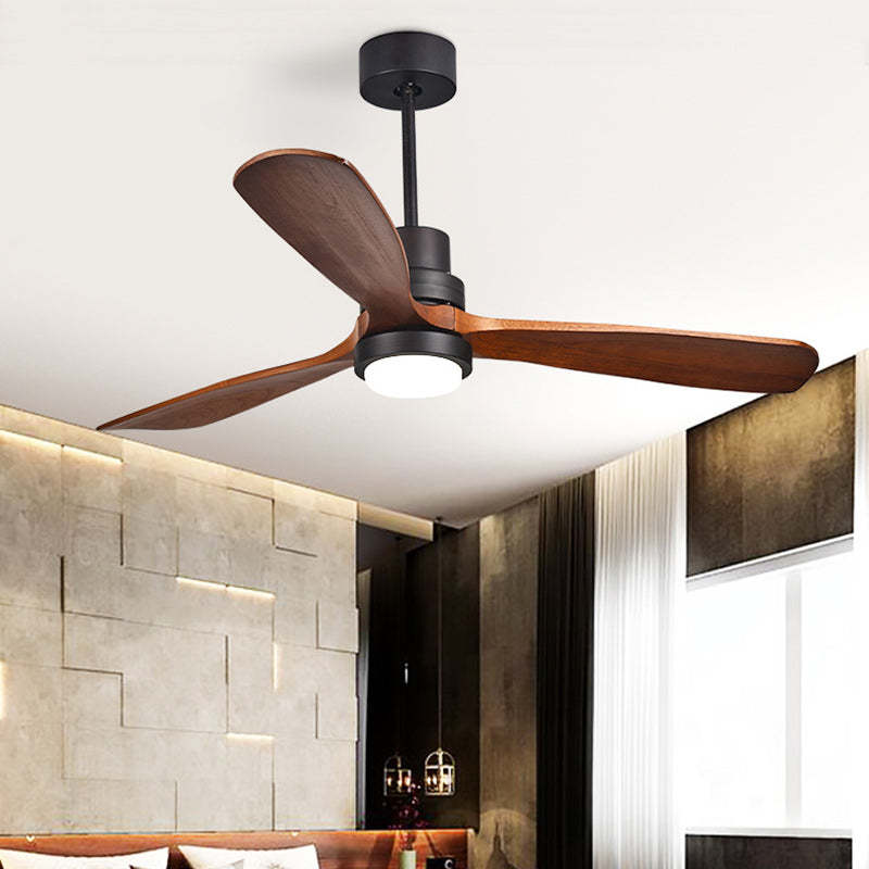 Retro Glass Shade Blade Ceiling Fan Light — Silver Frame / Infinitely Dimmable / 220V-240V For UK/AU