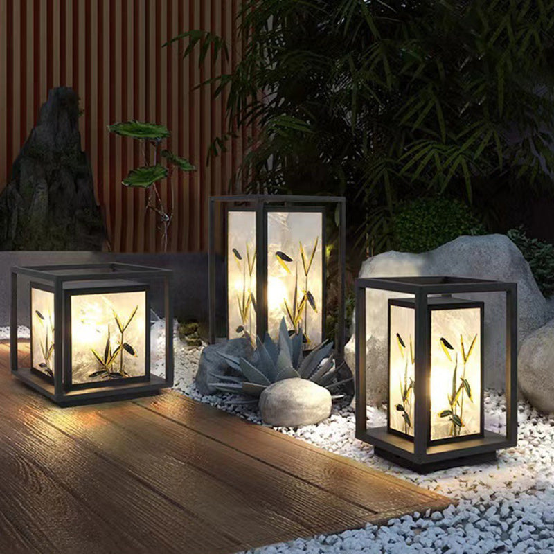 Chinese Crackle Enamel Galvanized Post Light
