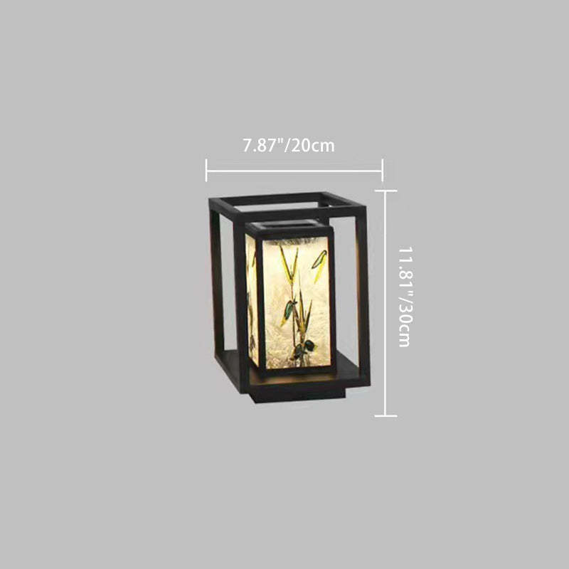 Chinese Crackle Enamel Galvanized Post Light — 220V-240V For UK/AU / Warm Light (3000K)