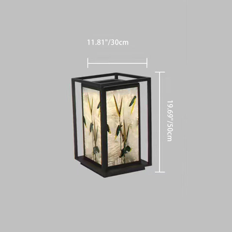 Chinese Crackle Enamel Galvanized Post Light — 220V-240V For UK/AU / Warm Light (3000K)
