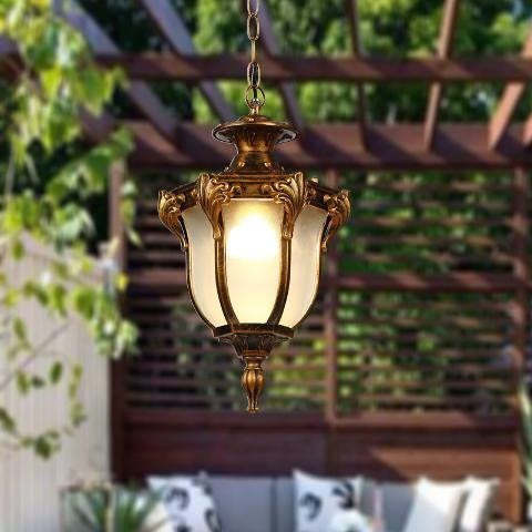 Vintage Aluminum Polygon Waterproof Outdoor — Bronze / 110V-120V For US/CA