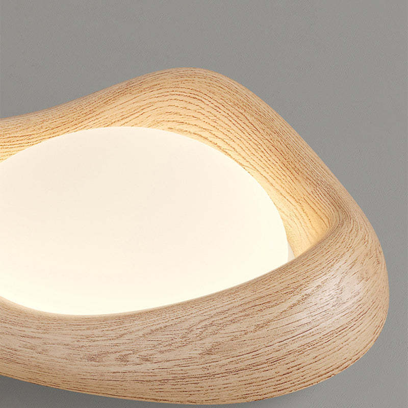 Curved Iron Imitation Wood Grain LED Flush Light