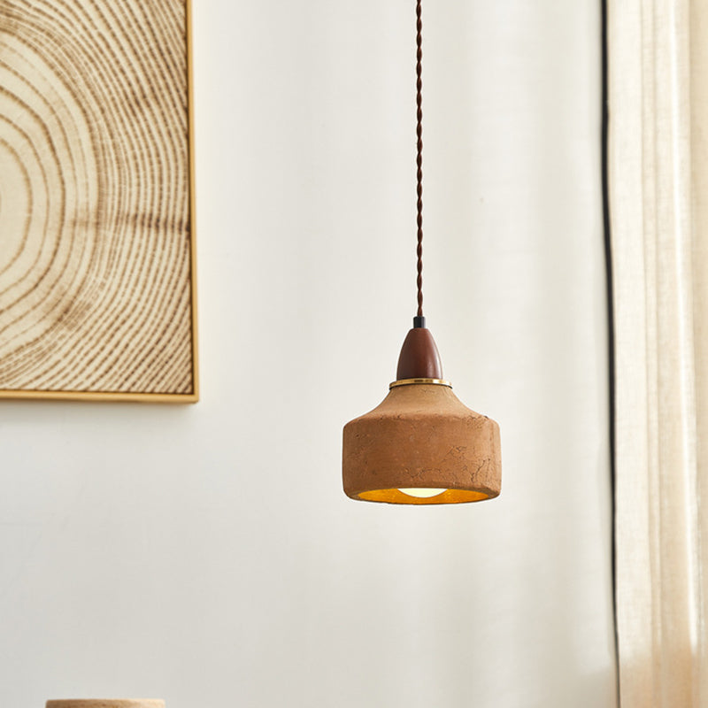 Japanese Wood Ceramic Round Pendant Light - Us