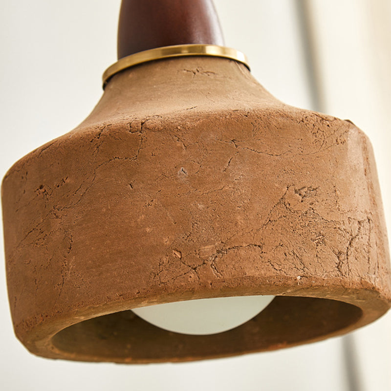 Japanese Wood Ceramic Round Pendant Light - Us