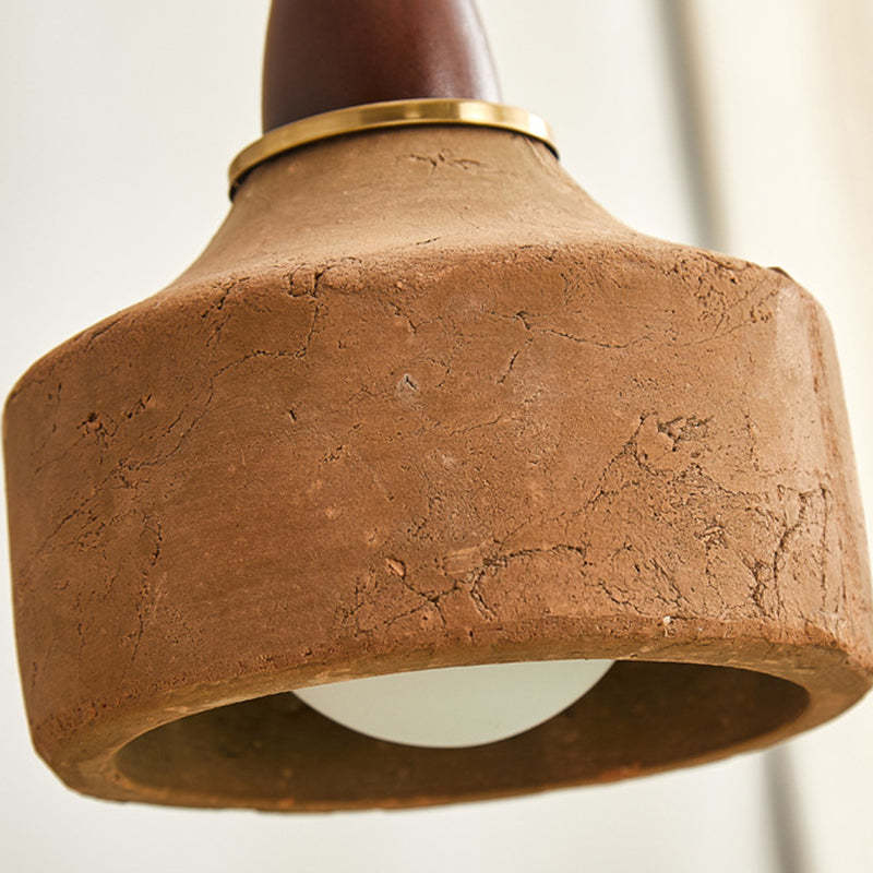Japanese Wood Ceramic Round Pendant Light - Us