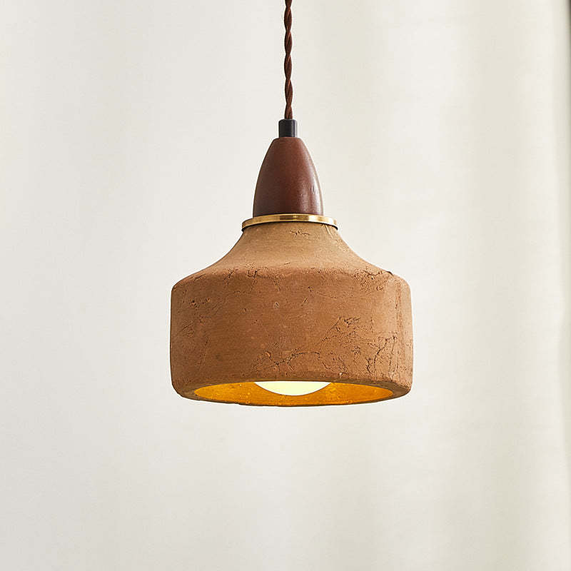 Japanese Wood Ceramic Round Pendant Light - Us