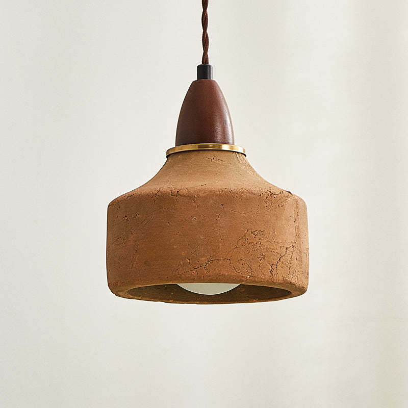 Japanese Wood Ceramic Round Pendant Light - Us