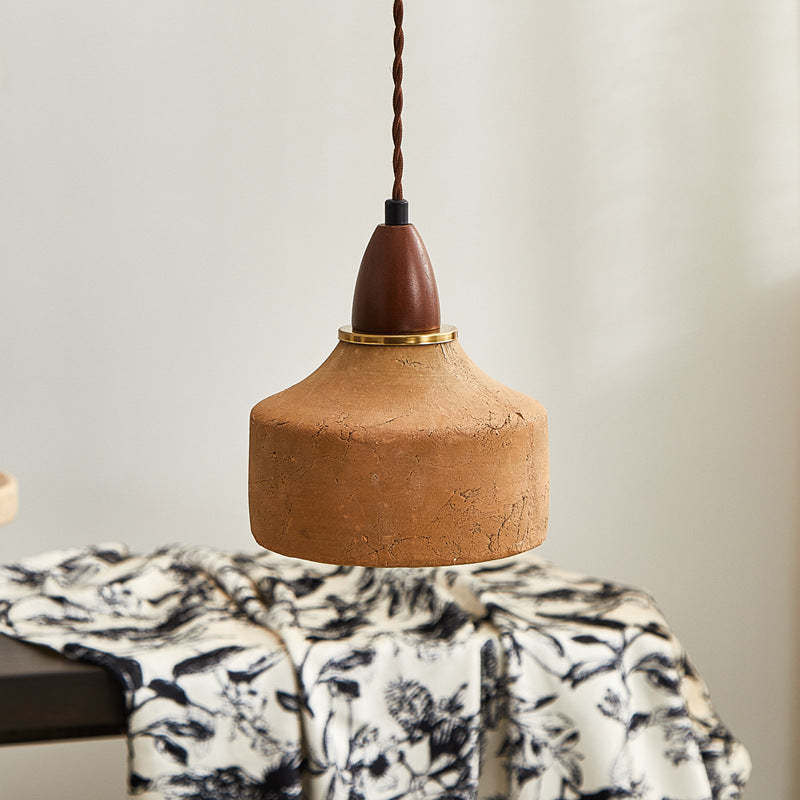 Japanese Wood Ceramic Round Pendant Light - Us