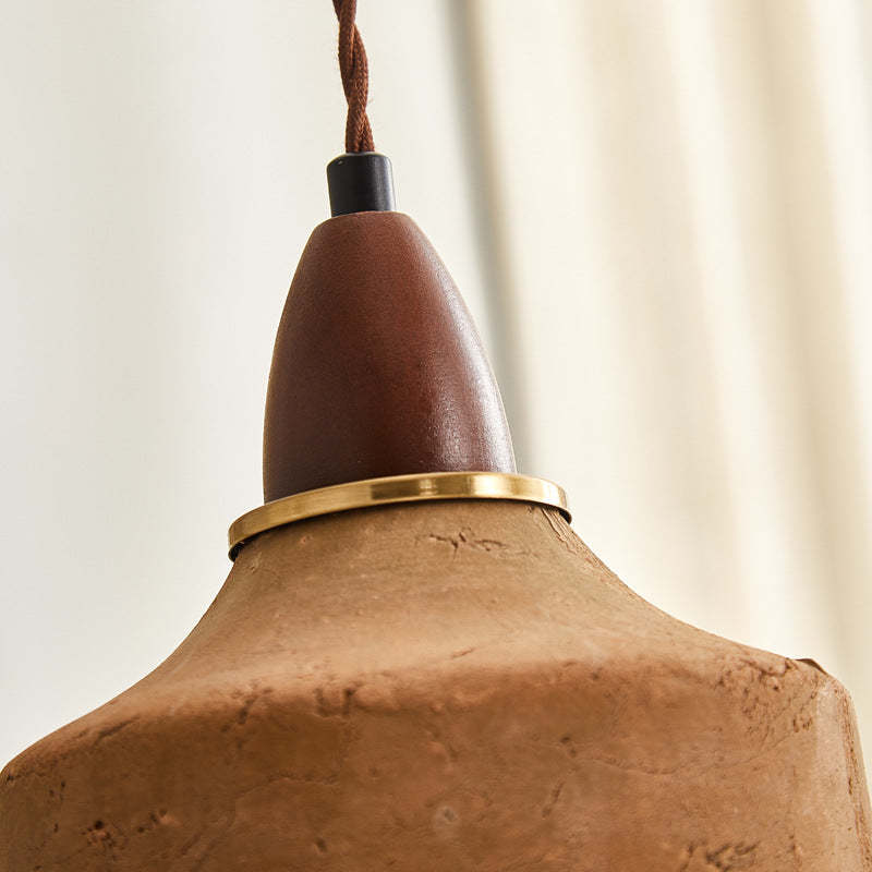 Japanese Wood Ceramic Round Pendant Light - Us