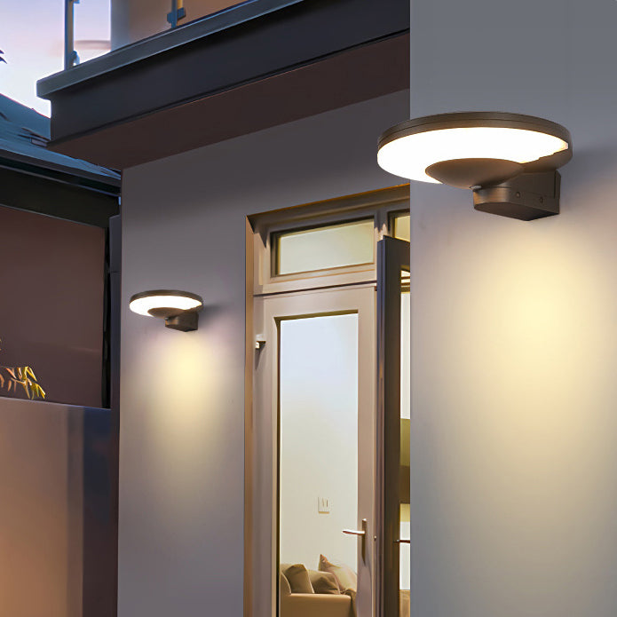 Industrial Aluminum Disc Solar LED Wall Sconce