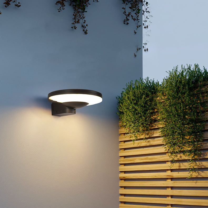 Lighom contemporary disc aluminum outdoor wall lighting — Cool White (6000K)