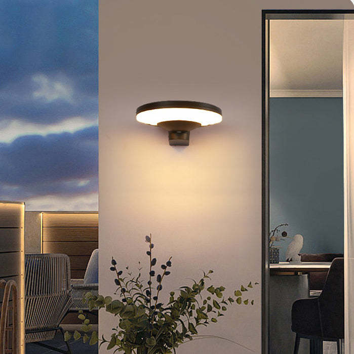 Industrial Aluminum Disc Solar LED Wall Sconce