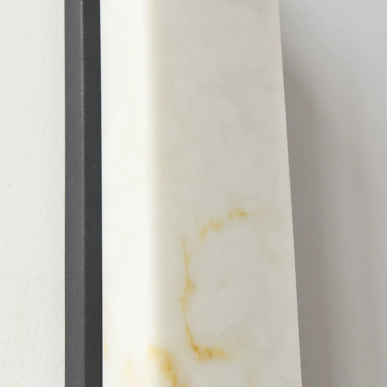 Chinese Column Stainless Steel Marble Shade LED Wall Sconce