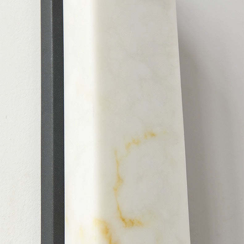 Chinese Column Stainless Steel Marble Shade LED Wall Sconce