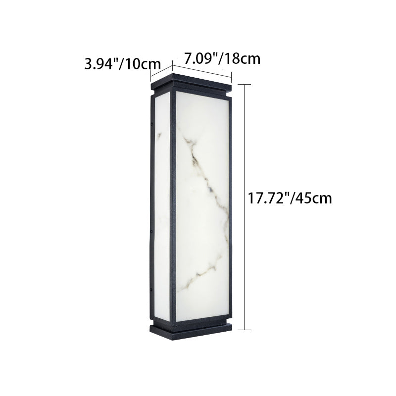 Chinese Stainless Steel Faux Marble LED Outdoor Wall Sconce — 220V-240V For UK/AU / Warm Light(3000K)