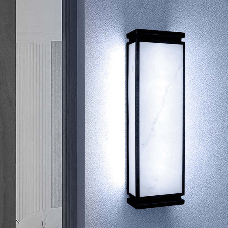 Chinese Stainless Steel Faux Marble LED Outdoor Wall Sconce