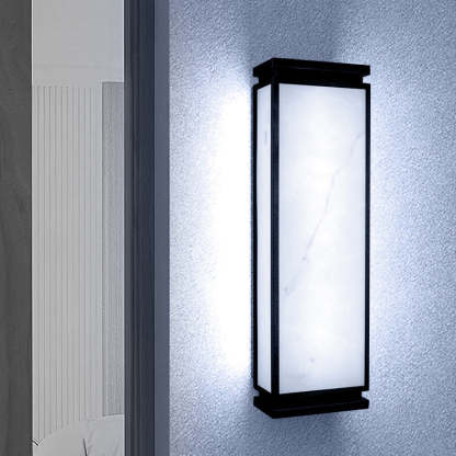 Chinese Stainless Steel Faux Marble LED Outdoor Wall Sconce