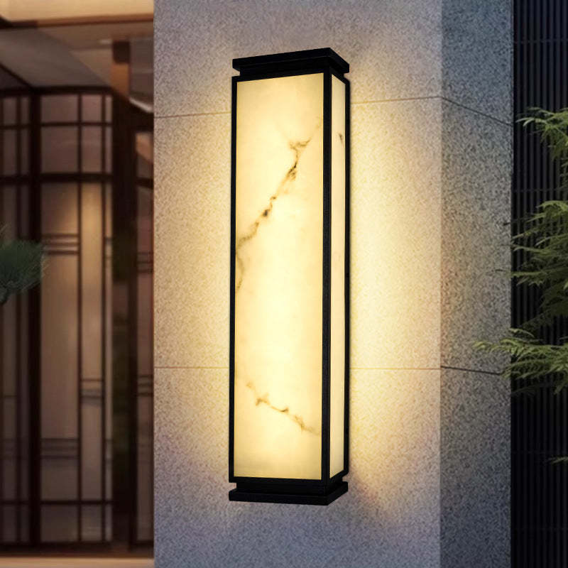Chinese Stainless Steel Faux Marble LED Outdoor Wall Sconce
