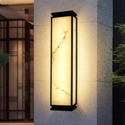 Chinese Stainless Steel Faux Marble LED Outdoor Wall Sconce