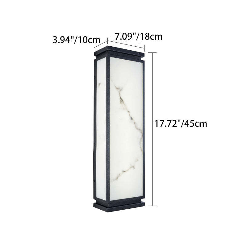 Chinese Stainless Steel Faux Marble LED Outdoor Wall Sconce — 220V-240V For UK/AU / Warm Light(3000K)