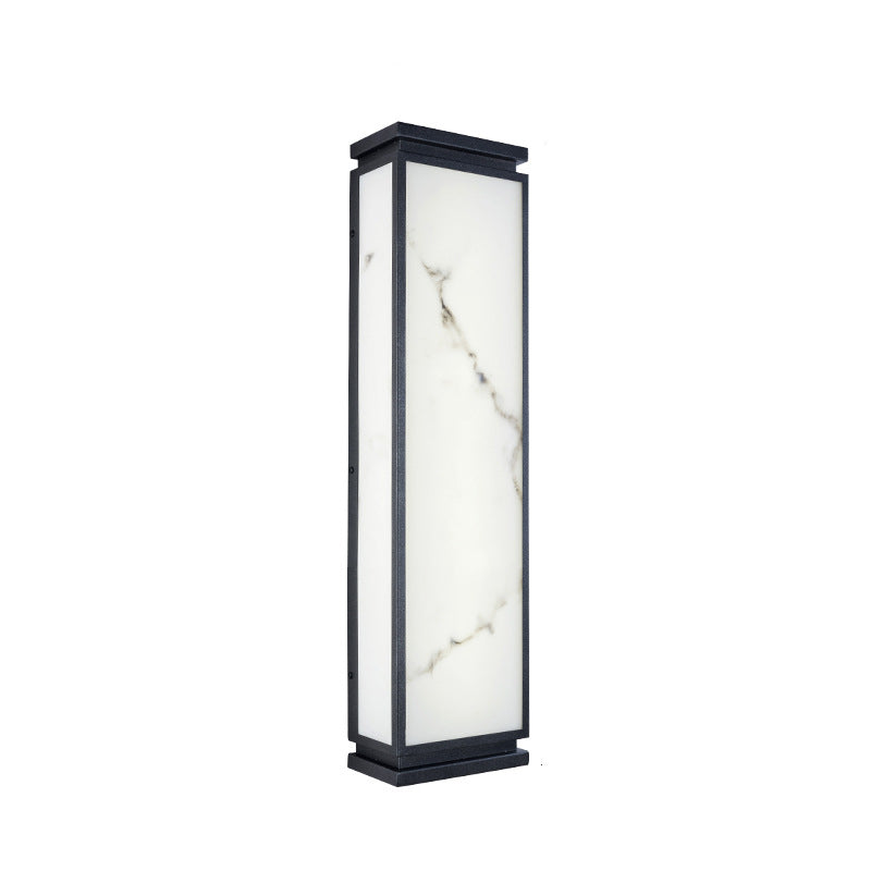 Chinese Stainless Steel Faux Marble LED Outdoor Wall Sconce