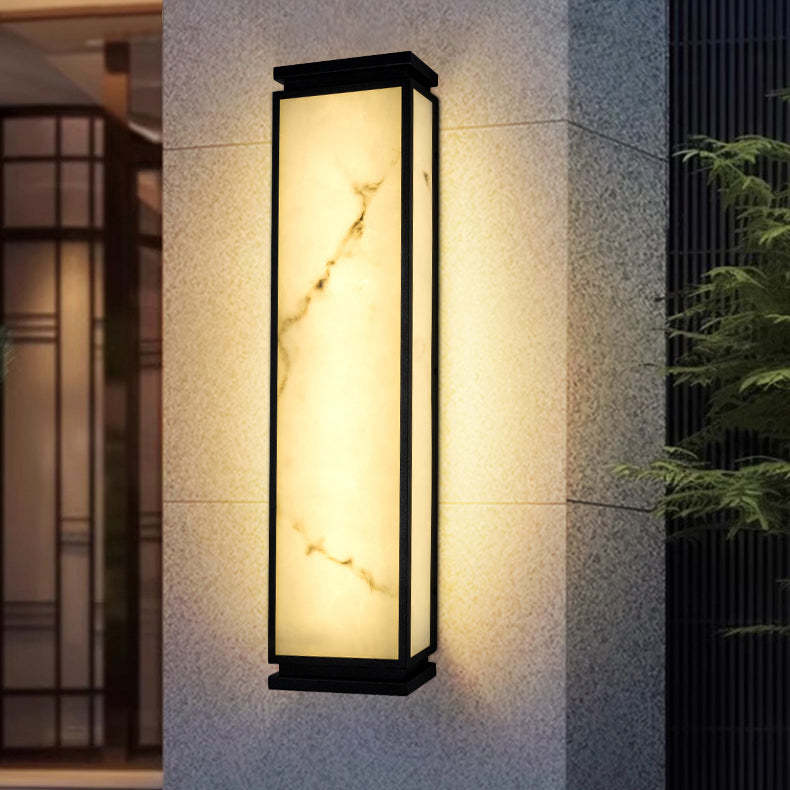 Chinese Stainless Steel Faux Marble LED Outdoor Wall Sconce