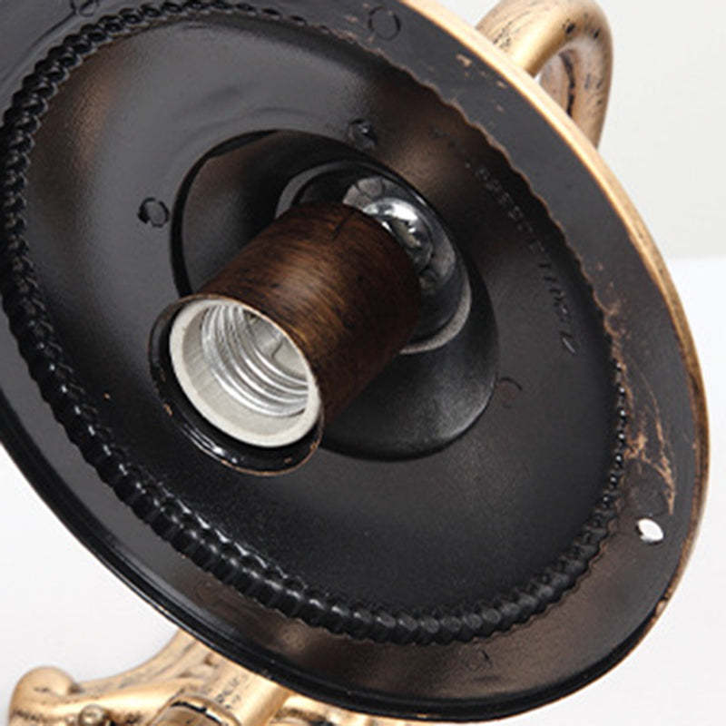 Traditional Rustic Aluminum Ripple Glass Outdoor Wall Sconce — Large - Gold / 220V-240V For UK/AU