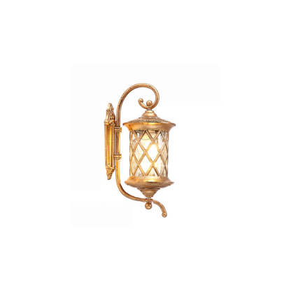 Traditional Rustic Aluminum Ripple Glass Outdoor Wall Sconce