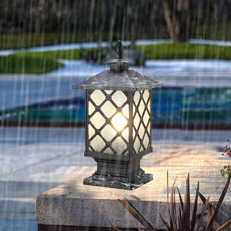 Lighom contemporary square frosted black outdoor wall lighting in glass — 220V-240V (UK/AU)