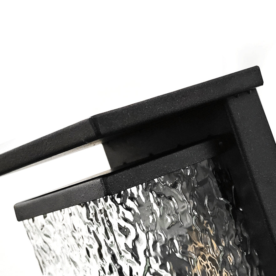 Industrial Crack Shade Cuboid Solar Wall Sconce
