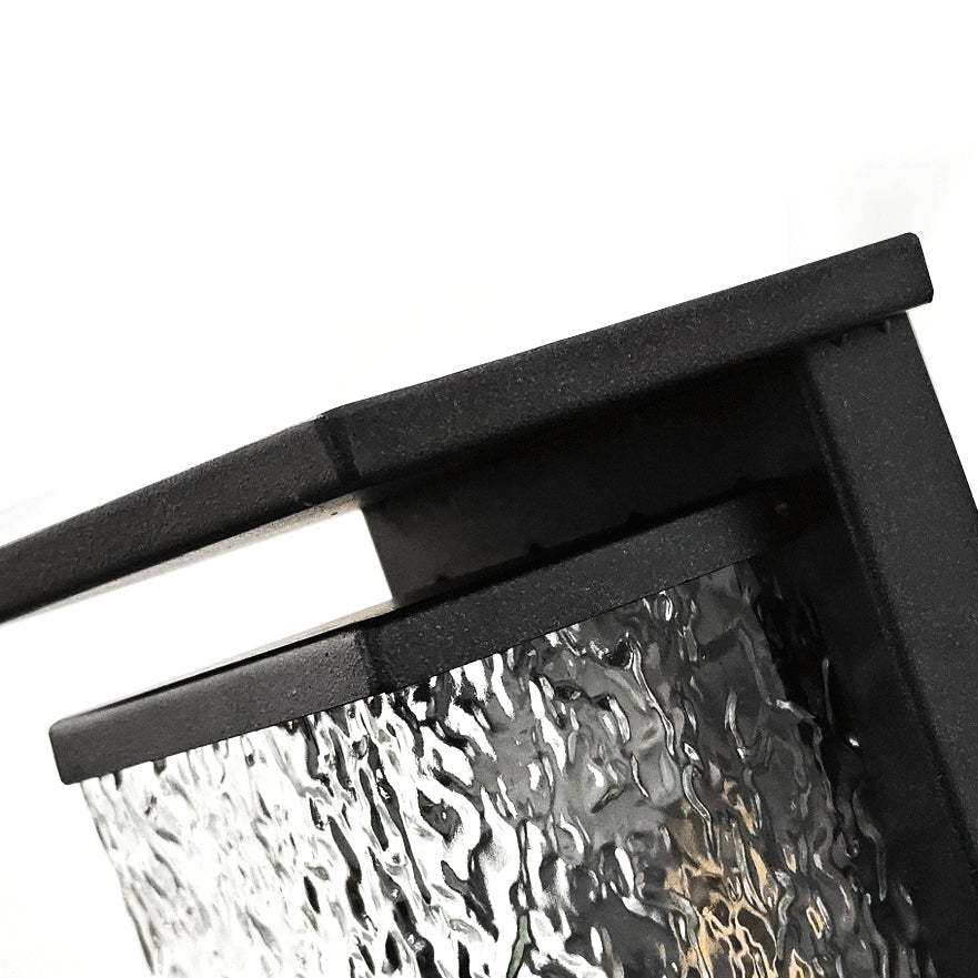 Industrial Crack Shade Cuboid Solar Wall Sconce