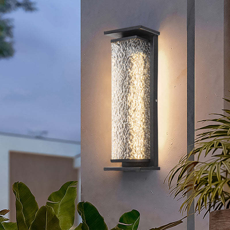 Industrial Crack Shade Cuboid Solar Wall Sconce