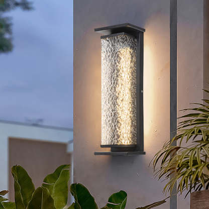 Industrial Crack Shade Cuboid Solar Wall Sconce