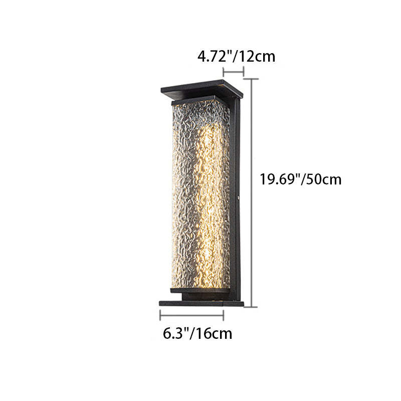 Industrial Crack Shade Cuboid Solar Wall Sconce