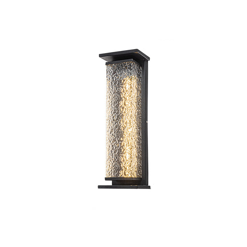 Industrial Crack Shade Cuboid Solar Wall Sconce