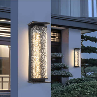 Industrial Crack Shade Cuboid Solar Wall Sconce