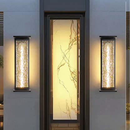 Industrial Crack Shade Cuboid Solar Wall Sconce