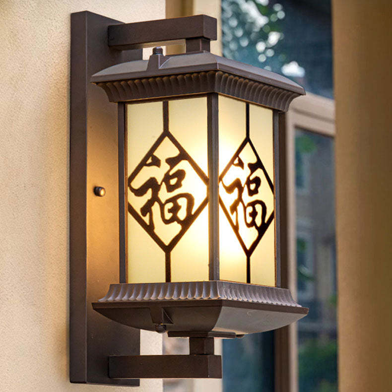 Chinese Aluminum Glass Column Outdoor Wall Sconce