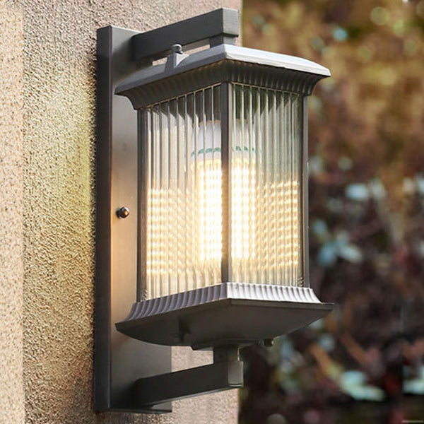Chinese Aluminum Glass Column Outdoor Wall Sconce