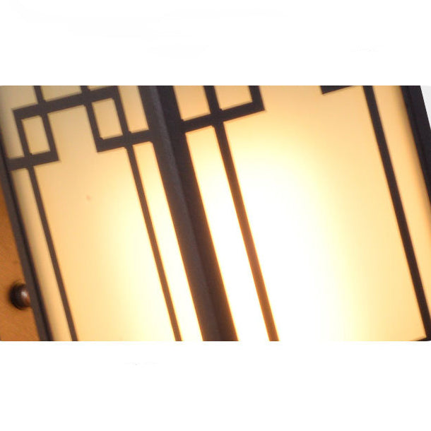Chinese Aluminum Glass Column Outdoor Wall Sconce — C / 110V-120V For US/CA
