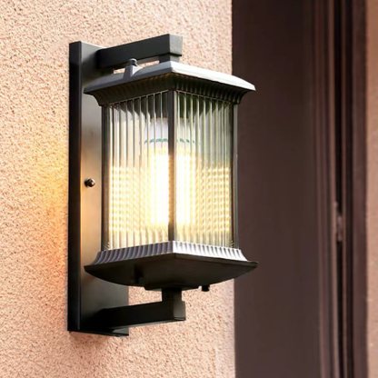 Chinese Aluminum Glass Column Outdoor Wall Sconce