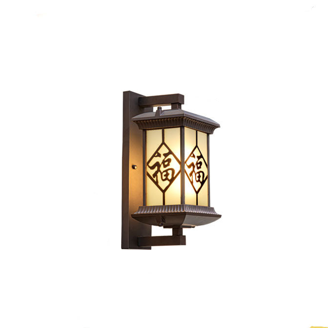 Chinese Aluminum Glass Column Outdoor Wall Sconce