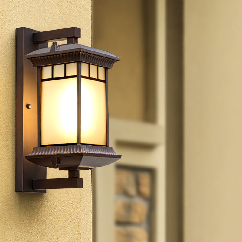 Chinese Aluminum Glass Column Outdoor Wall Sconce