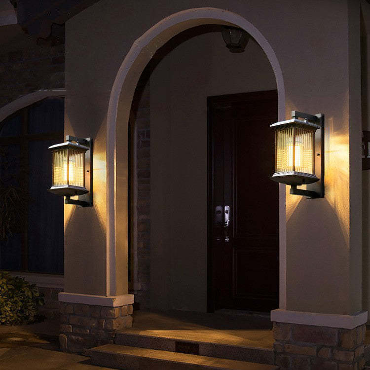 Chinese Aluminum Glass Column Outdoor Wall Sconce