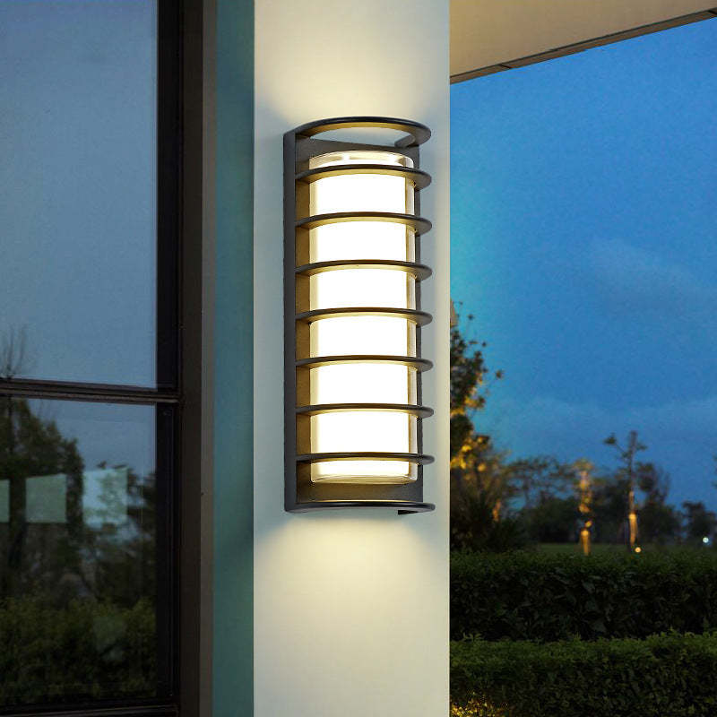 Industrial Aluminum Acrylic Cylinder LED Wall Sconce