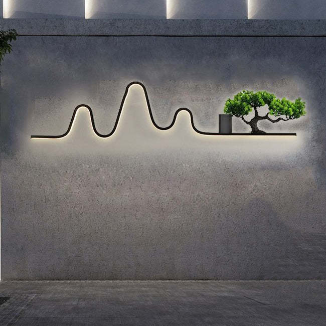 Creative pine faux wood aluminum outdoor wall lighting