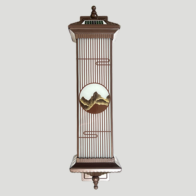 Chinese Aluminum Glass Rectangular Solar LED Wall Sconce