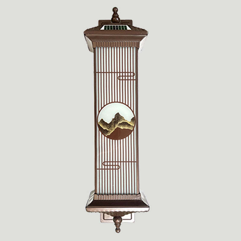 Chinese Aluminum Glass Rectangular Solar LED Wall Sconce